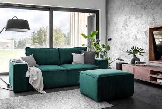 Silla Schlafsofa 260x104 cm Dunkelgrün (Velour - Samt)