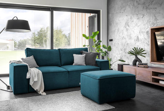 Silla Schlafsofa 260x104 cm Dunkelblau (Samt - Nube)