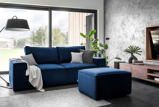 Silla Schlafsofa 260x104 cm Dunkelblau (Samt - Matt)