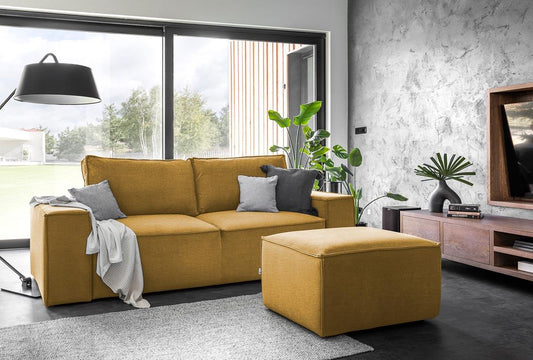 Silla Schlafsofa 260x104 cm Gelb (Samt)