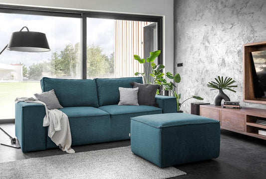 Silla Schlafsofa 260x104 cm Blau (Samt)