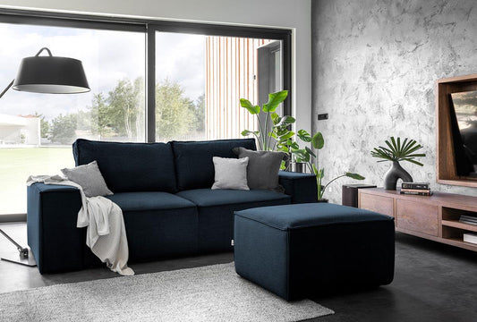 Silla Schlafsofa 260x104 cm Dunkelblau (Samt)