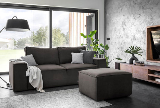 Silla Schlafsofa 260x104 cm Dunkelgrau (Samt)