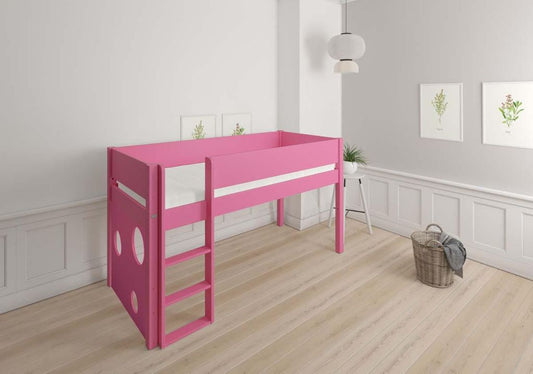 SOL Halbhochbett mit Spieltafel 90 x 160/200 cm Pink