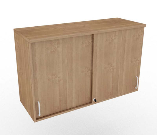 E10 Aufsatzschrank mit Schiebetürenschrank, 2 Ordnerhöhen, 120 cm Breite Kirsche Tabako