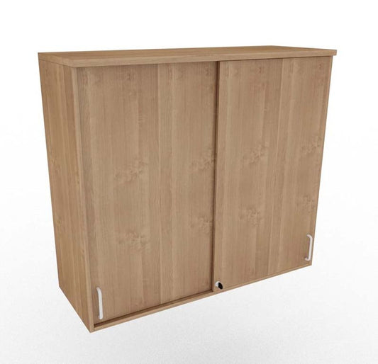 E10 Aufsatzschrank mit Schiebetürenschrank, 3 Ordnerhöhen, 120 cm Breite Kirsche Tabako