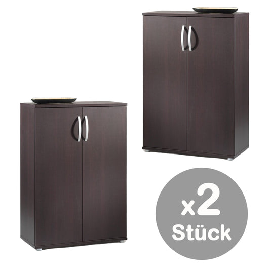 **SONDERPREIS** 2x Tvilum BOX Aktenschrank 3 OH Büroschrank Türenschrank Kaffee - Froschkönig24