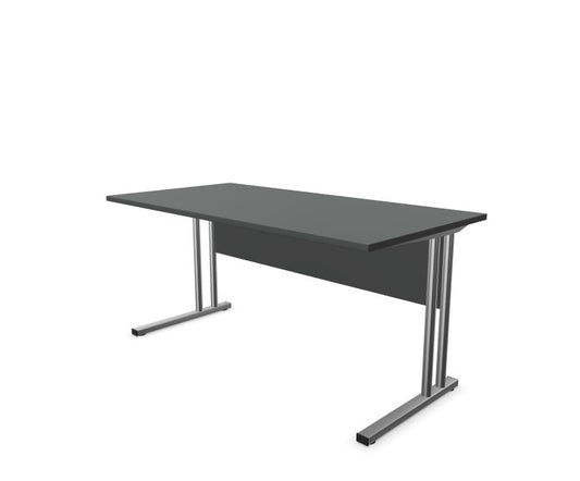 E10 Schreibtisch C-Fuß-Gestell mit Fußblende, 80cm tief, Anthrazit