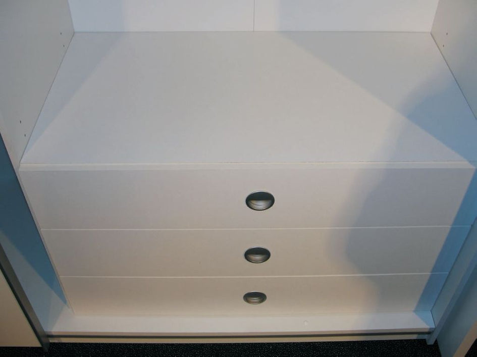 Schubkasten 3er Set für Kleiderschrank 82cm breit Schubkasteneinsatz Weiß - Froschkönig24