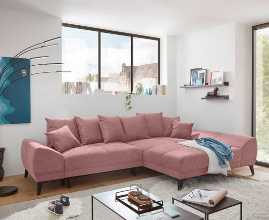 Scott Ecksofa 310 x 185 cm, mit Schlaffunktion und Bettkasten Rosa