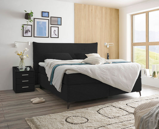 Seattle Boxspringbett 180 x 200 cm Schwarz