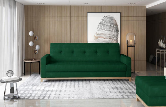 Selene Schlafsofa 216x87 cm Grün (Velour - Kronos)