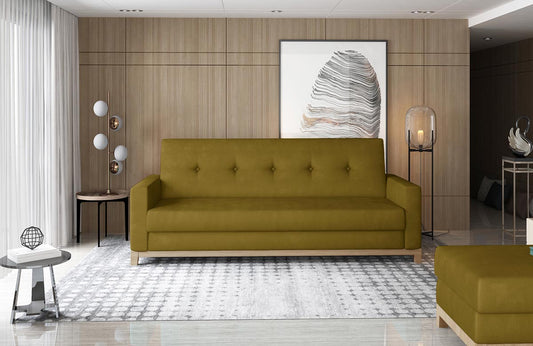 Selene Schlafsofa 216x87 cm Gelb (Samt)