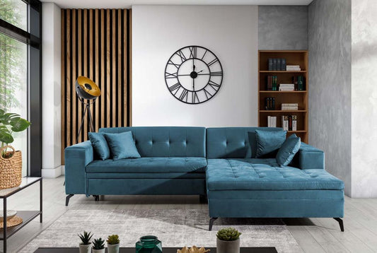 Solange Ecksofa 292 x 196 cm Hellblau (Kunstleder)