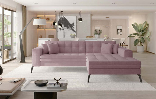 Solange Ecksofa 292 x 196 cm Rosa (Velour)