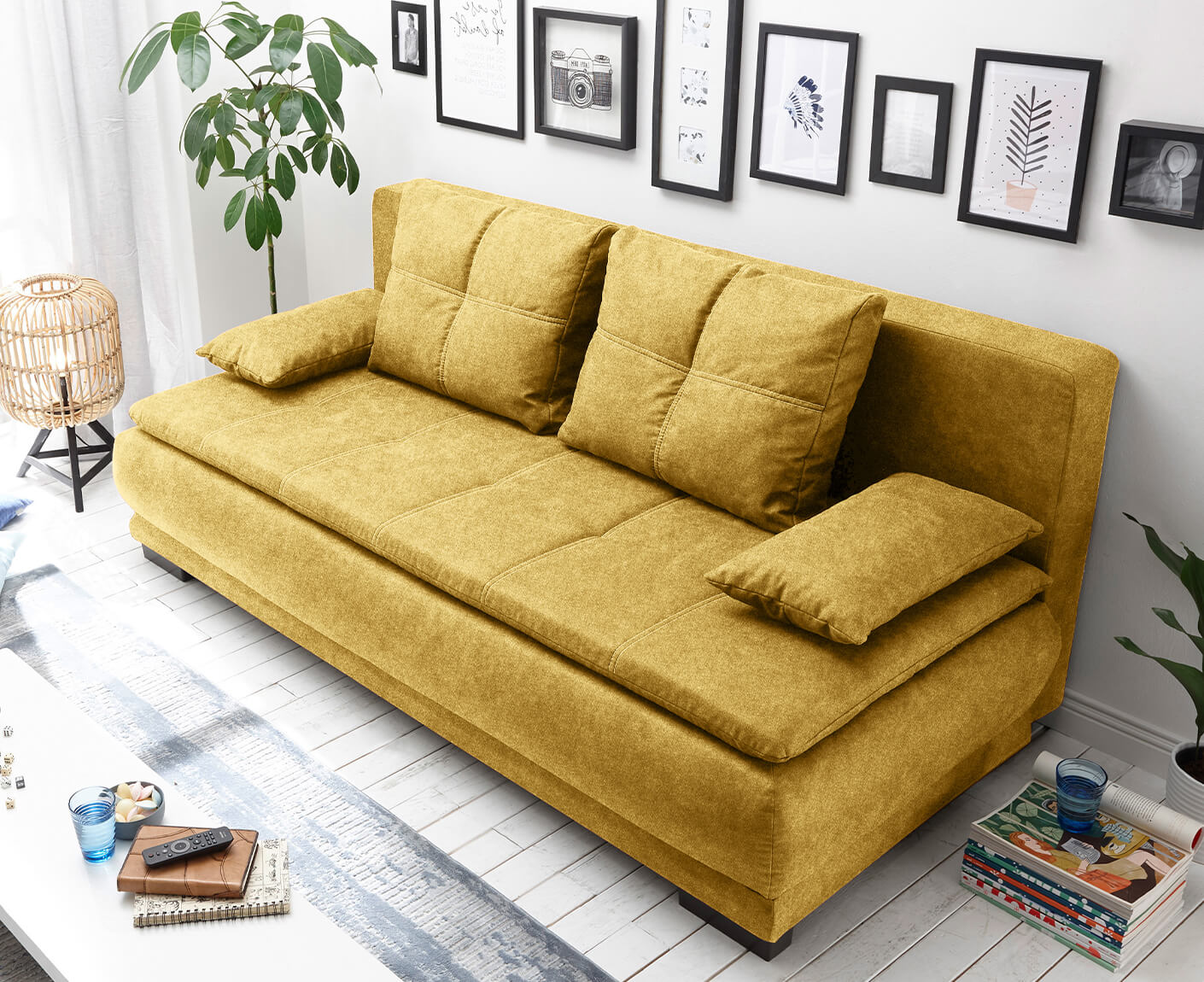 Sophie Schlafsofa Dauerschläfer 208 x 162 cm, mit Bettkasten (Webstoff)