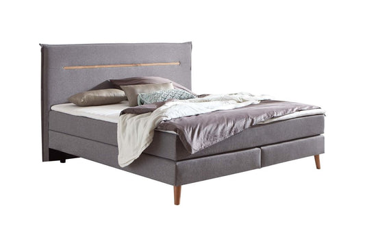 Stavanger Boxspringbett 160 x 200 cm Plankeneiche / Grau