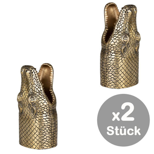 2x SEE YOU LATER ALLIGATOR Vase Gold