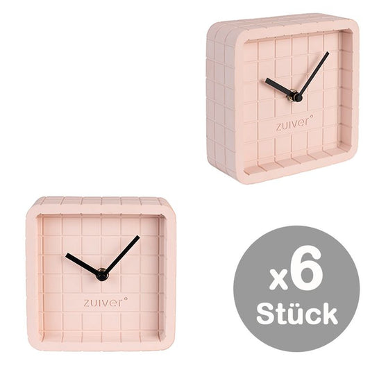 6x Uhr CUTE Beton / Rosa