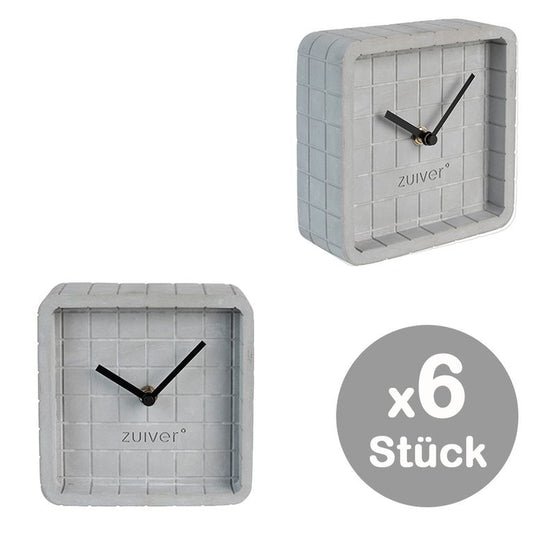 6x Uhr CUTE Beton / Grau