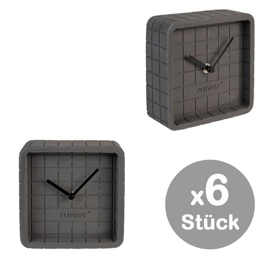 6x Uhr CUTE Beton / Anthrazit