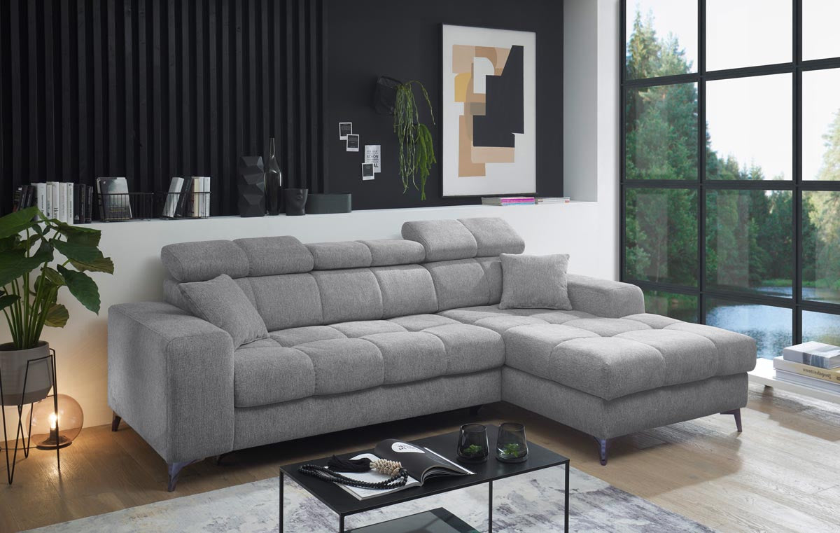 Sydney Ecksofa 268 x 172 cm, Funktion wählbar, Taupe