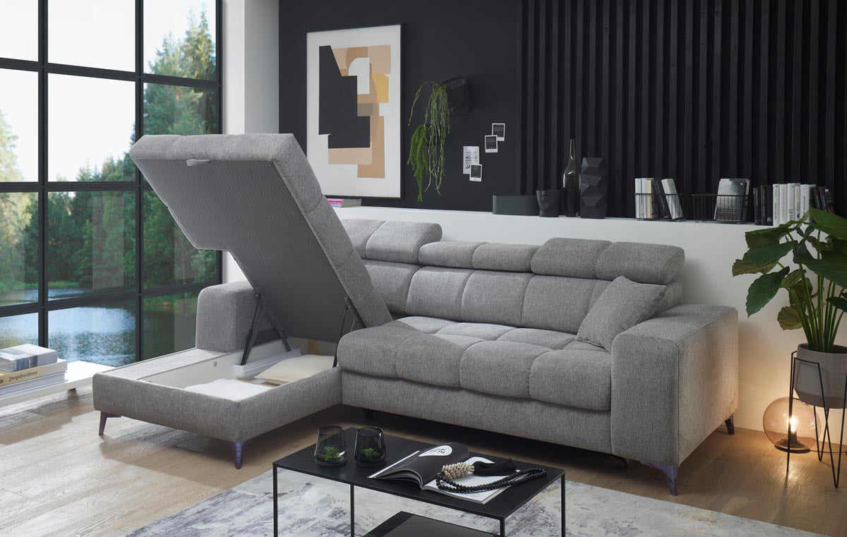 Sydney Ecksofa 268 x 172 cm, Funktion wählbar, Taupe