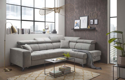 Sydney Ecksofa 282 x 128 cm, Funktion wählbar, Taupe