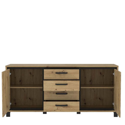 TRONDHEIM Sideboard Artisan Eiche / Schwarz