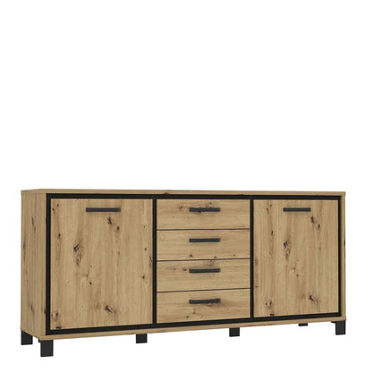 TRONDHEIM Sideboard Artisan Eiche / Schwarz