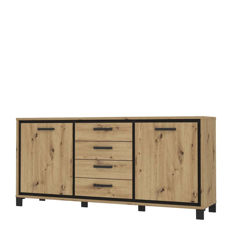 TRONDHEIM Sideboard Artisan Eiche / Schwarz