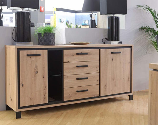 TRONDHEIM Sideboard Artisan Eiche / Schwarz Eiche