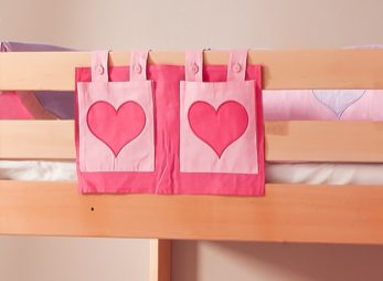 Stofftasche Seitentasche Hängetasche für Hochbett Etagenbett Pink/Rosa - Froschkönig24