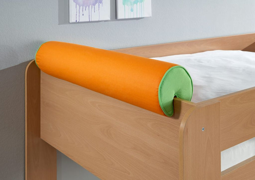 Nackenkissen Nackenrolle für Spielbett Hochbett Etagenbett Grün/Orange - Froschkönig24