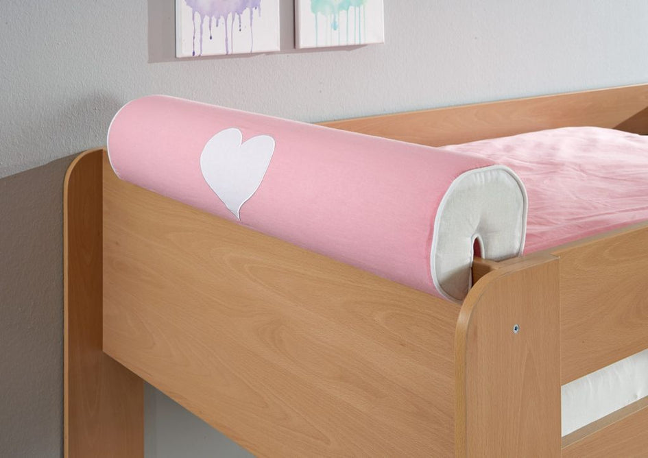 Nackenkissen Nackenrolle für Spielbett Hochbett Etagenbett Rosa/Weiß - Froschkönig24