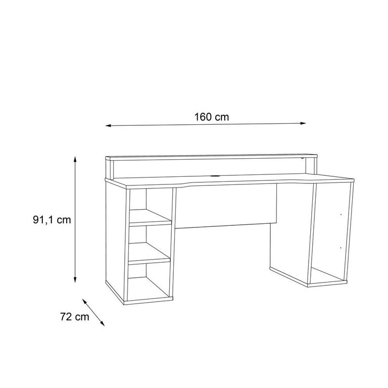 TURKU Gaming Schreibtisch 160 x 72 cm Schwarz