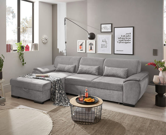 Tampa Ecksofa 280 x 175 cm, mit Schlaffunktion und Bettkasten