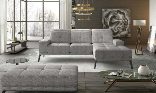 Torrense Ecksofa 265 x 175 cm Hellgrau (Webstoff)