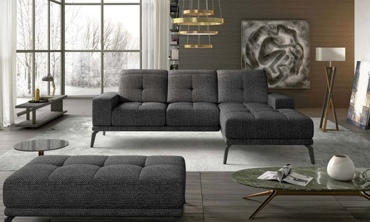 Torrense Ecksofa 265 x 175 cm Dunkelgrau (Webstoff)