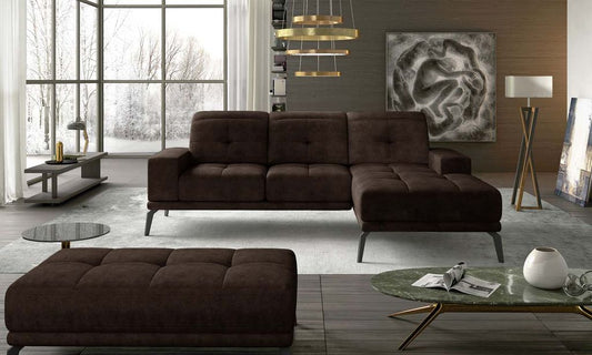 Torrense Ecksofa 265 x 175 cm Dunkelbraun (Kunstleder)