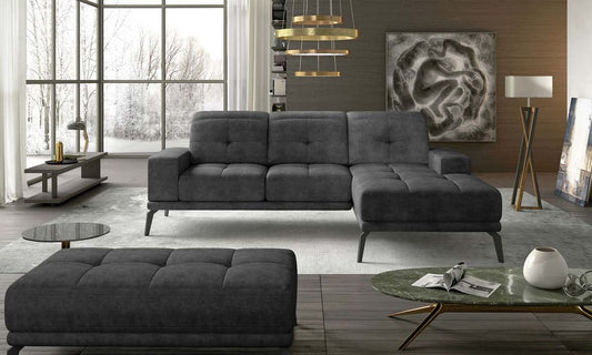 Torrense Ecksofa 265 x 175 cm Grau (Kunstleder)