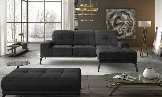 Torrense Ecksofa 265 x 175 cm Dunkelgrau (Kunstleder)