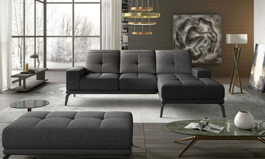 Torrense Ecksofa 265 x 175 cm Dunkelgrau (Webstoff - Inari)