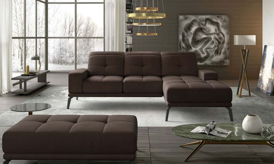 Torrense Ecksofa 265 x 175 cm Dunkelbraun (Velour)