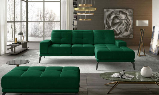 Torrense Ecksofa 265 x 175 cm Grün (Webstoff)