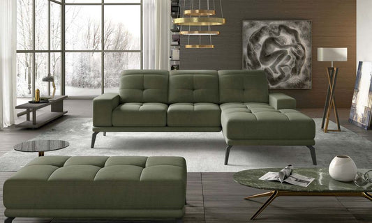 Torrense Ecksofa 265 x 175 cm Olivgrün (Samt)