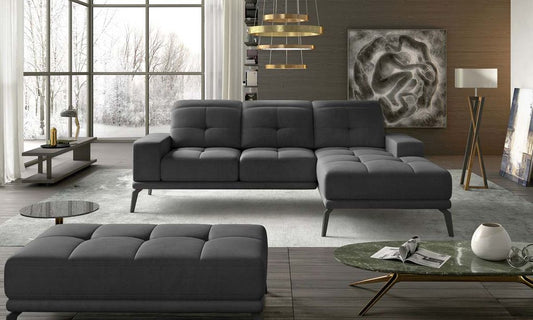 Torrense Ecksofa 265 x 175 cm Grau (Samt)