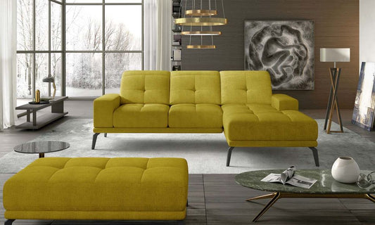 Torrense Ecksofa 265 x 175 cm Gelb (Velour)