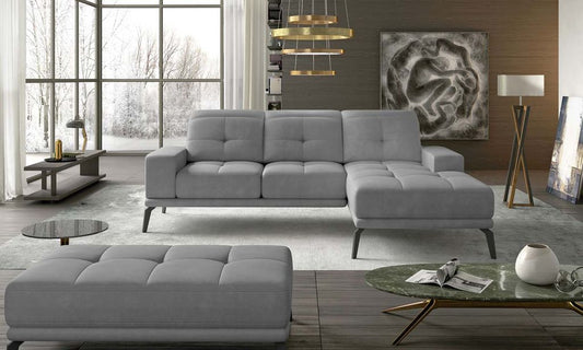 Torrense Ecksofa 265 x 175 cm Hellgrau (Webstoff - Paros)