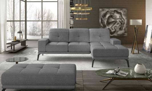 Torrense Ecksofa 265 x 175 cm Grau (Velour)